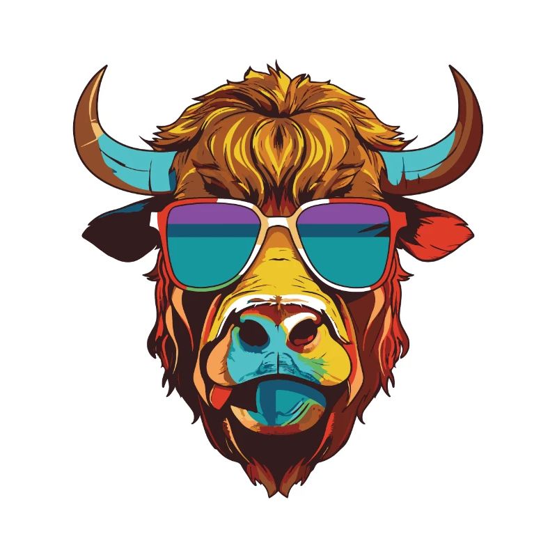 Bull Head Portrait Cool Taurus