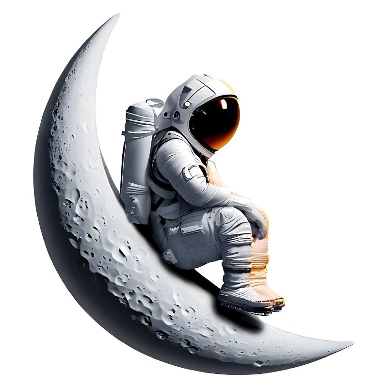 Astronaut in the crescent moon