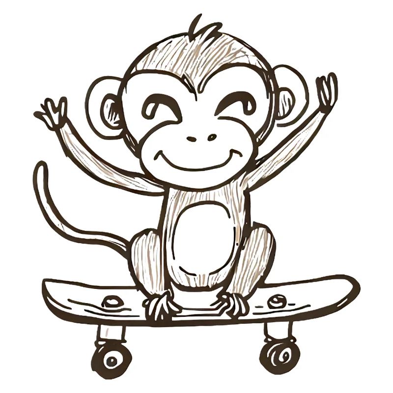Monkey on skateboard