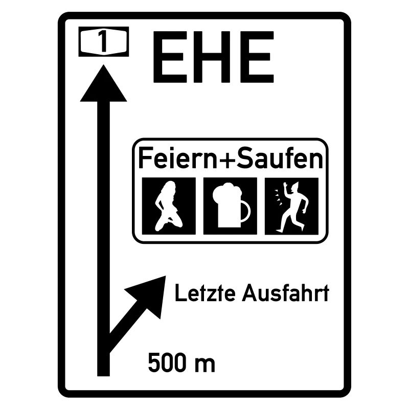 Letzte Ausfahrt vor der Ehe Junggesellenabschied