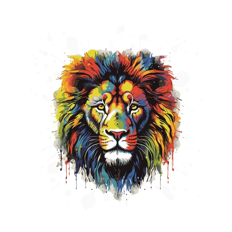 Lion Pop Art Head