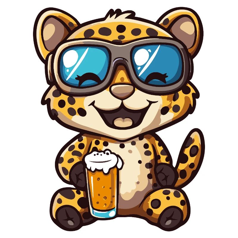 Leopard Après Ski Bière Bande Dessinée
