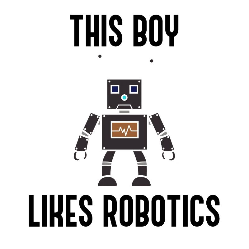 Junge mag Roboter Ironische Robotertechnik