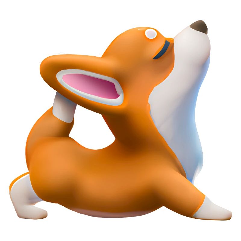 Chien Corgi en pose de yoga