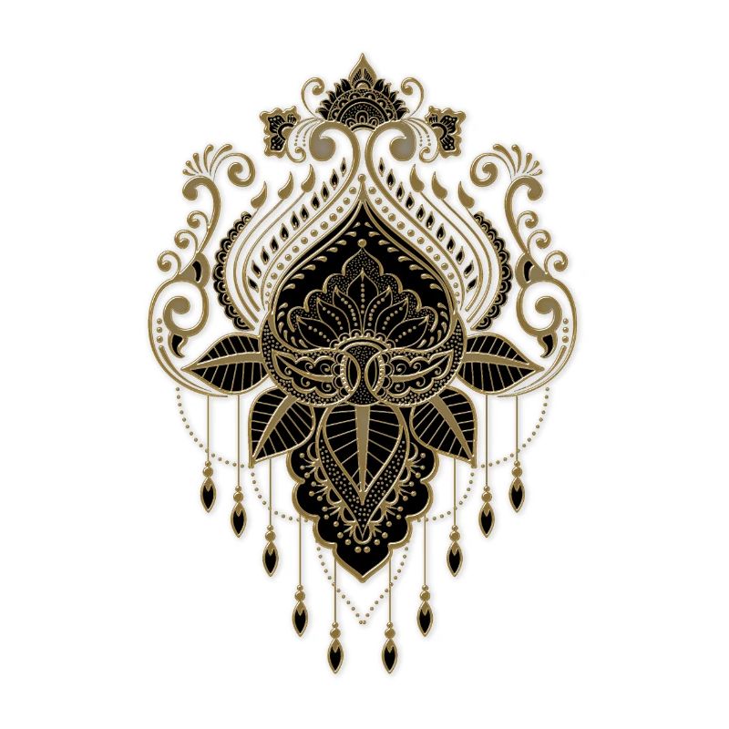 Une merveilleuse fleur de lotus doré en filigrane.