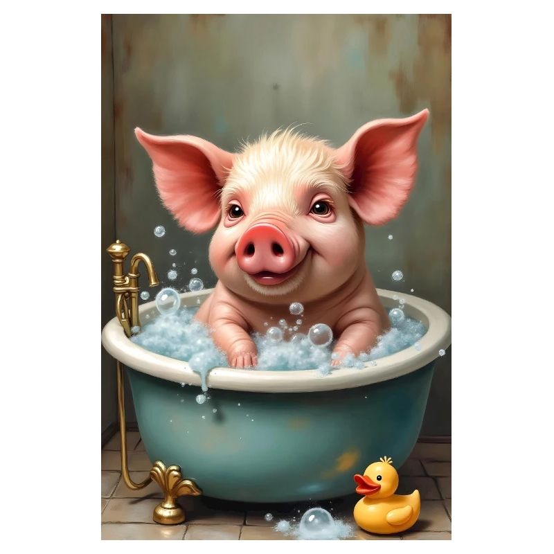 Cochon dans son bain