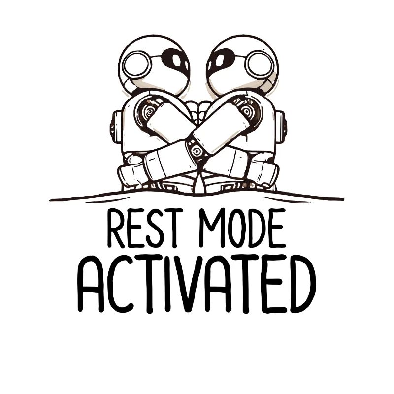 Funny Sleeping Robot Rest Mode