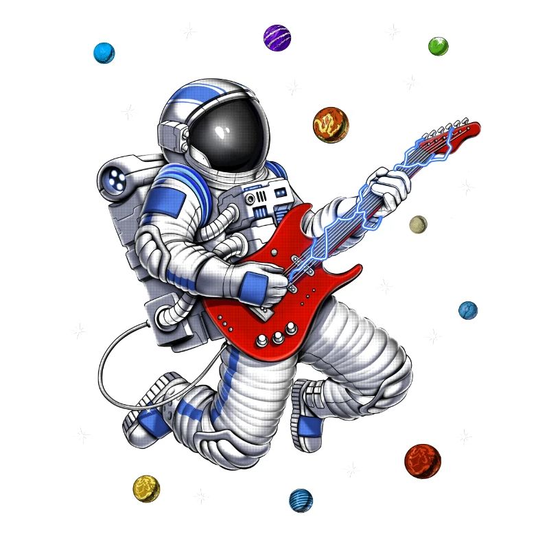 Space Astronaut Playing Guitar
