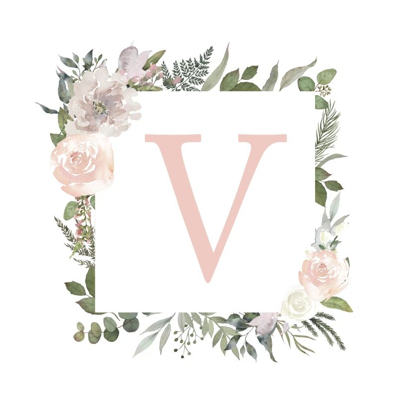 V Monogramm Eukalyptus-Boho
