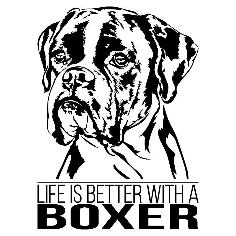 BOXER life is better Hunde Spruch Wilsigns