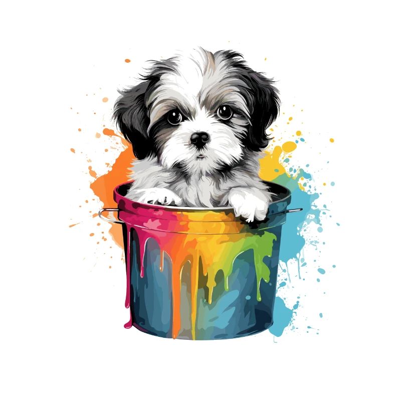 Dalmatiner Niedlicher Hund Farbeimer