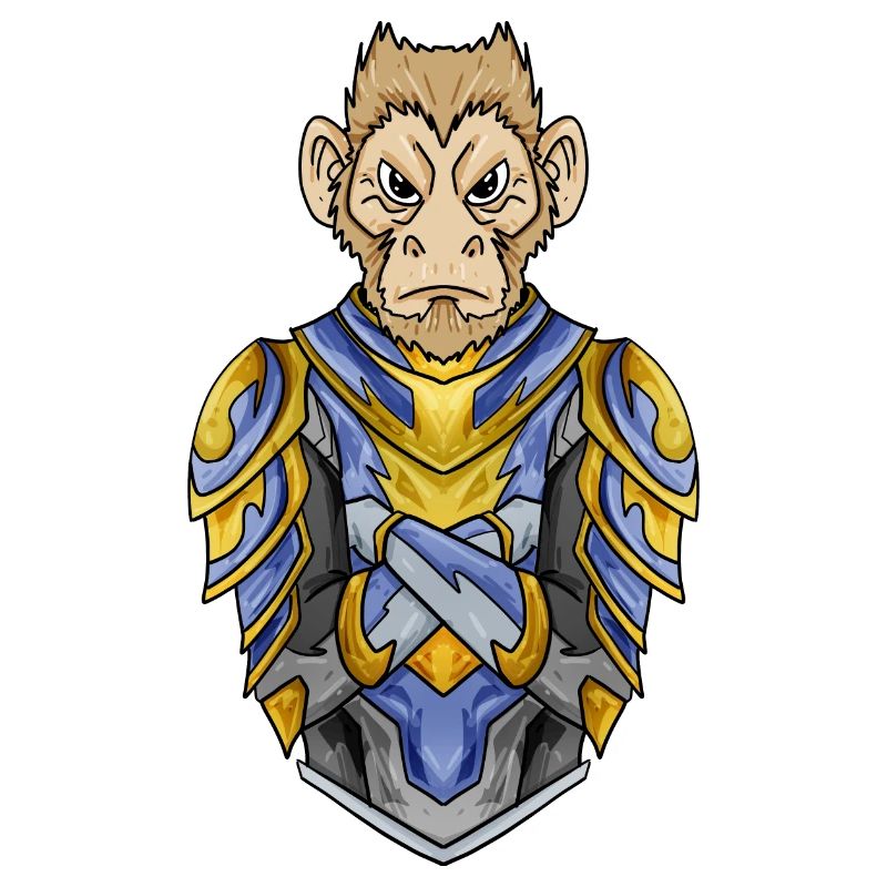 Knight Monkey with Armor Crusader