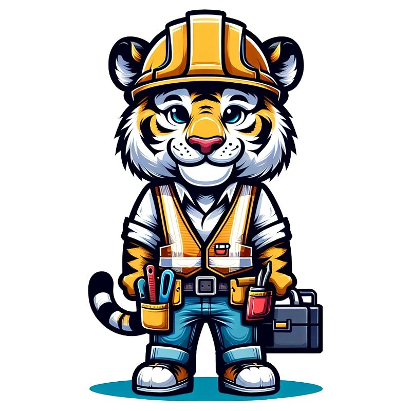 Mignon tigre ouvrier de la construction