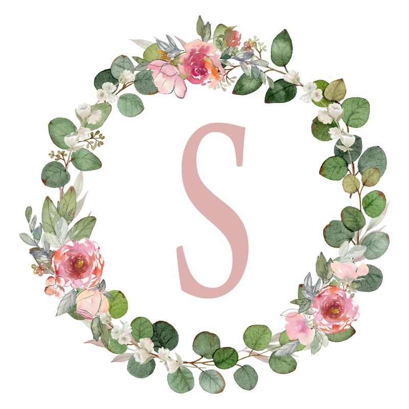 S Monogramme Eucalyptus Rose Couronne
