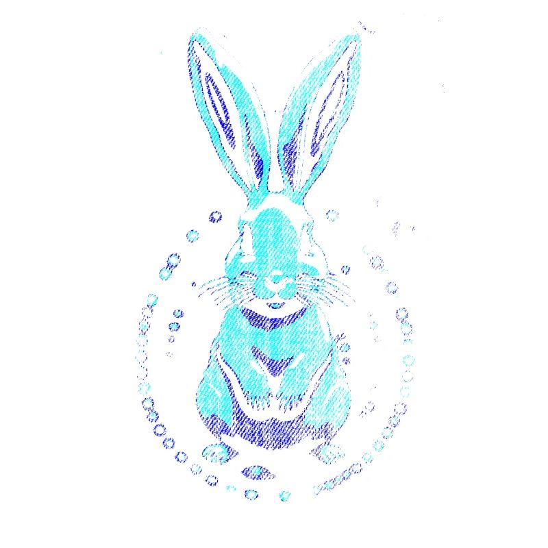 home Blue Art Easter Rabbit