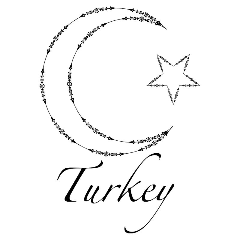 Turkish crescent and star