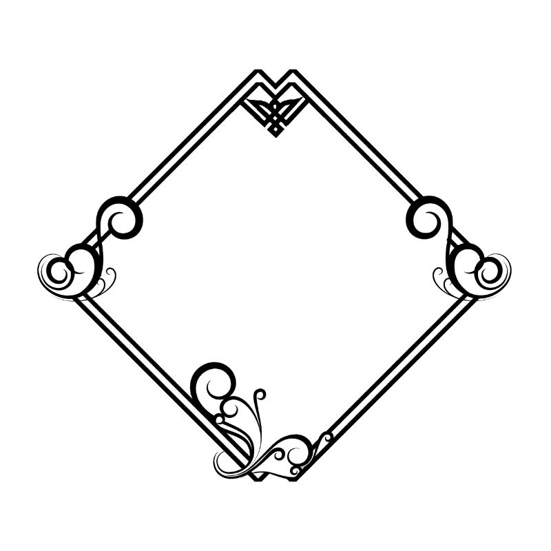 Black Square Frame Ornaments