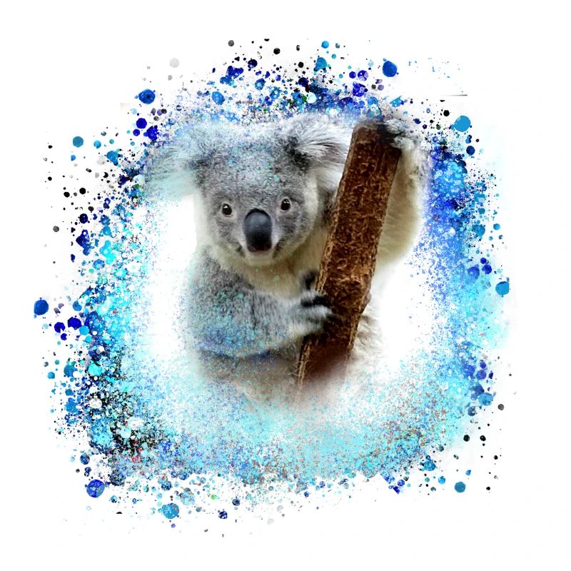 koala ,blue,graffiti,painting,koala bear, brush