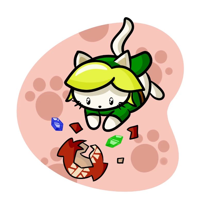 Cat Hero Video Game Ruby With Background Link