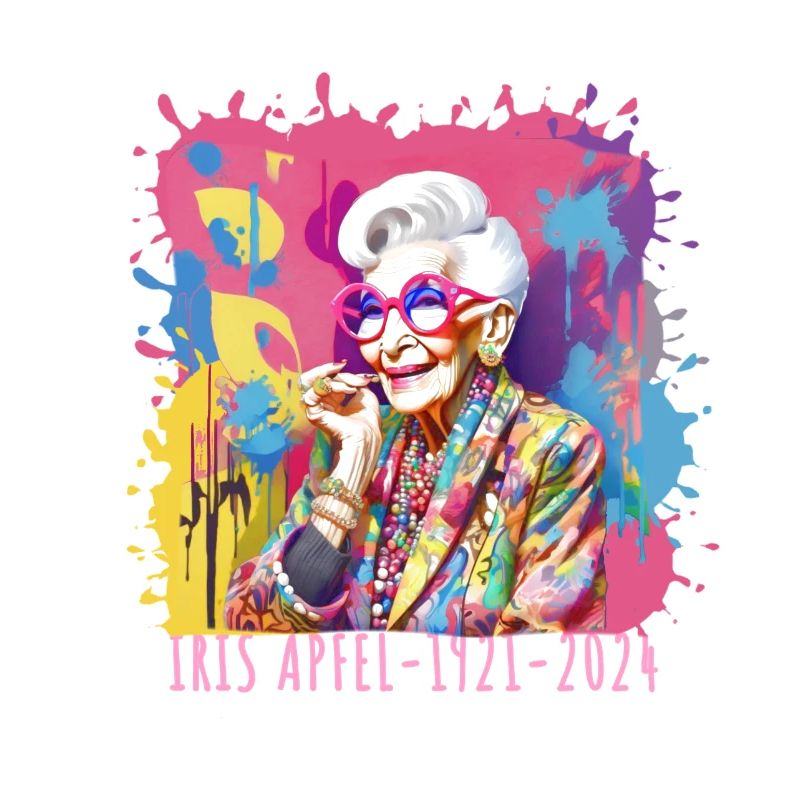 Bunt, Graffiti, illustration, Iris Apfel