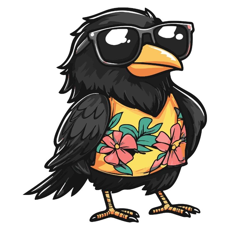 Raven Crow Comic Funny Summer