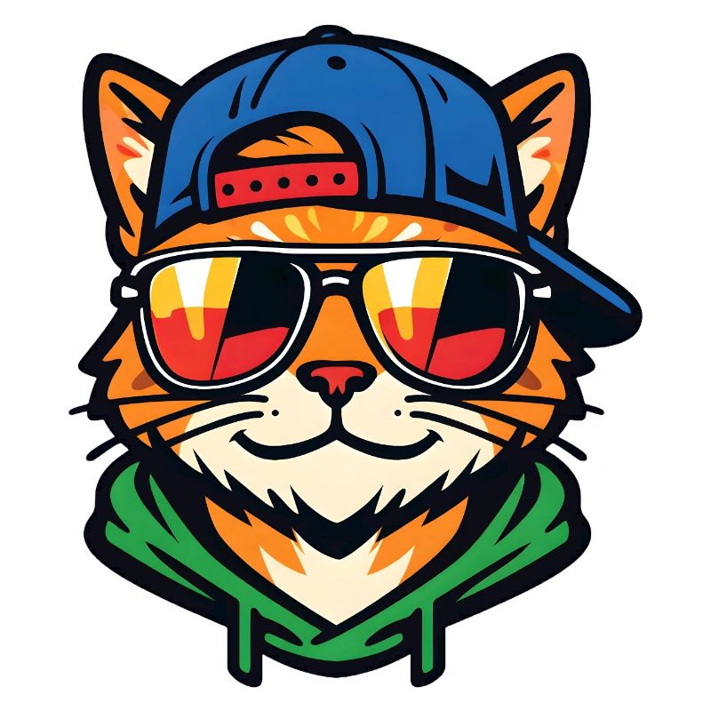 Chat avec des lunettes de soleil