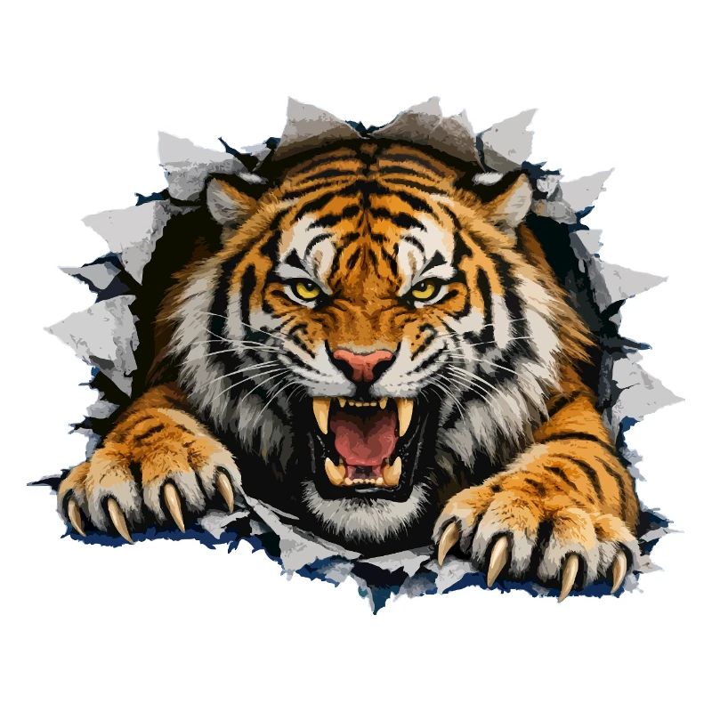 Tiger Breakthrough auf Kleidung