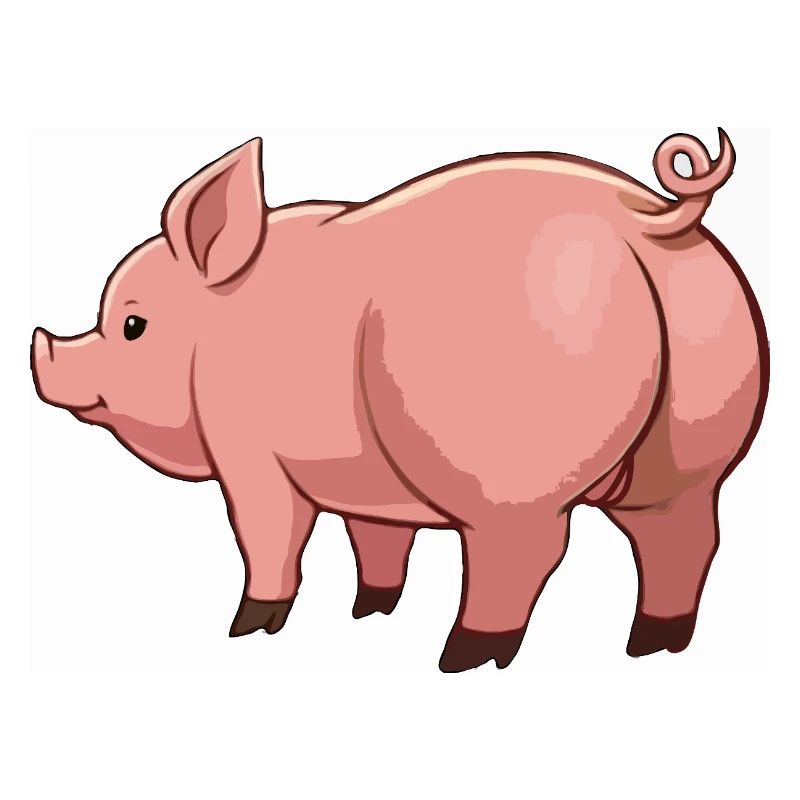 Cochon de dessin animé en tons roses