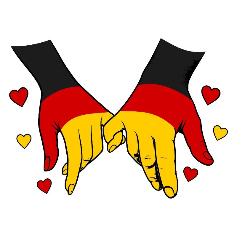 Drapeau allemand main dans la main