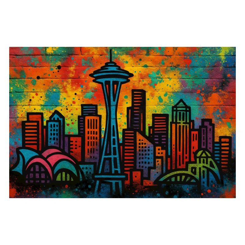 Graffiti der Seattle Skyline