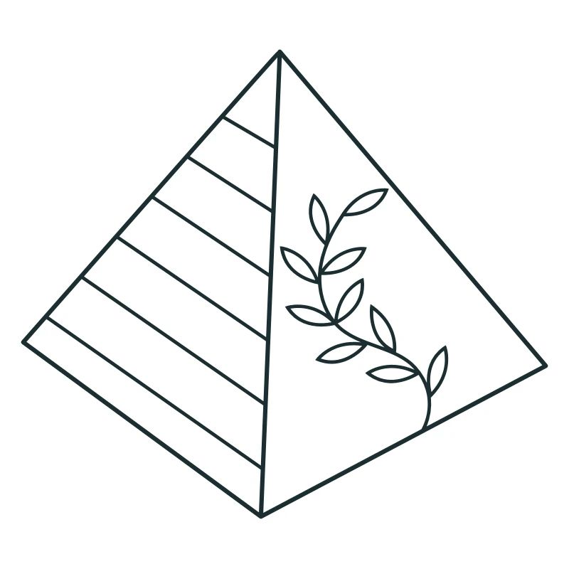 Pyramide mit Blumenbewuchs