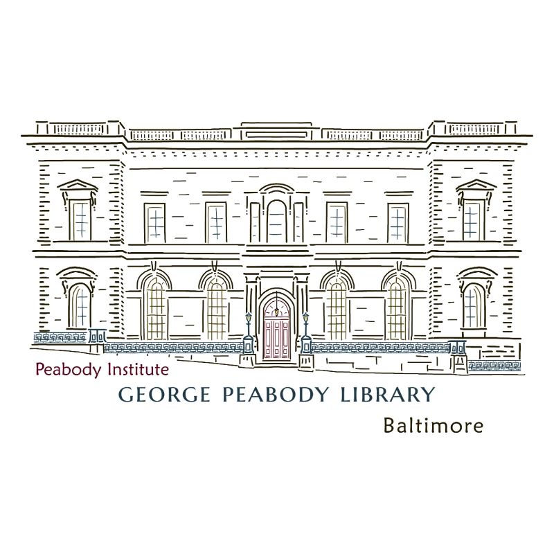 Baltimore, Hand Drawing George Peabody Library