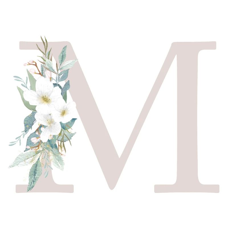 Monogramme personnalisable M Blanc Vert