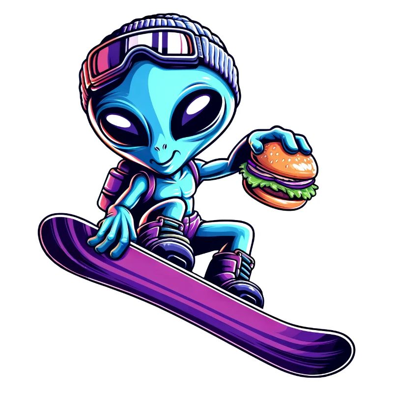 Alien Snowboard Hamburger Abenteuer