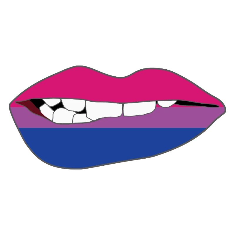 Biting Lips - Bisexual Flag