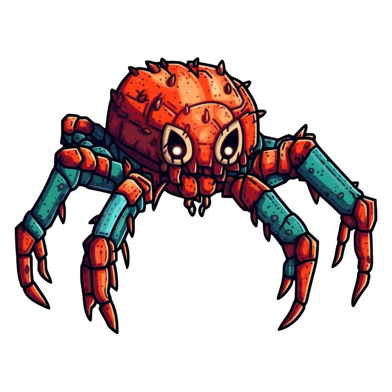 Spinne oder Krebs als bunter Roboter und Insekt