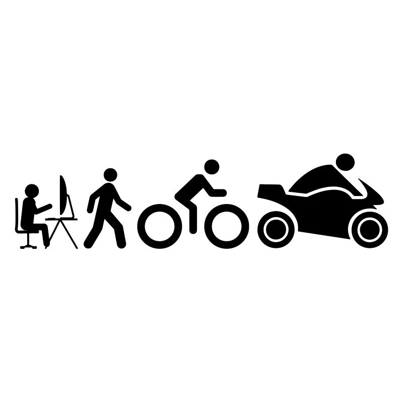 Evolution eines Motorradfahrers