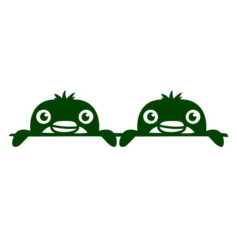2 Pinguine Freunde gucken hinter Mauer hervor Team