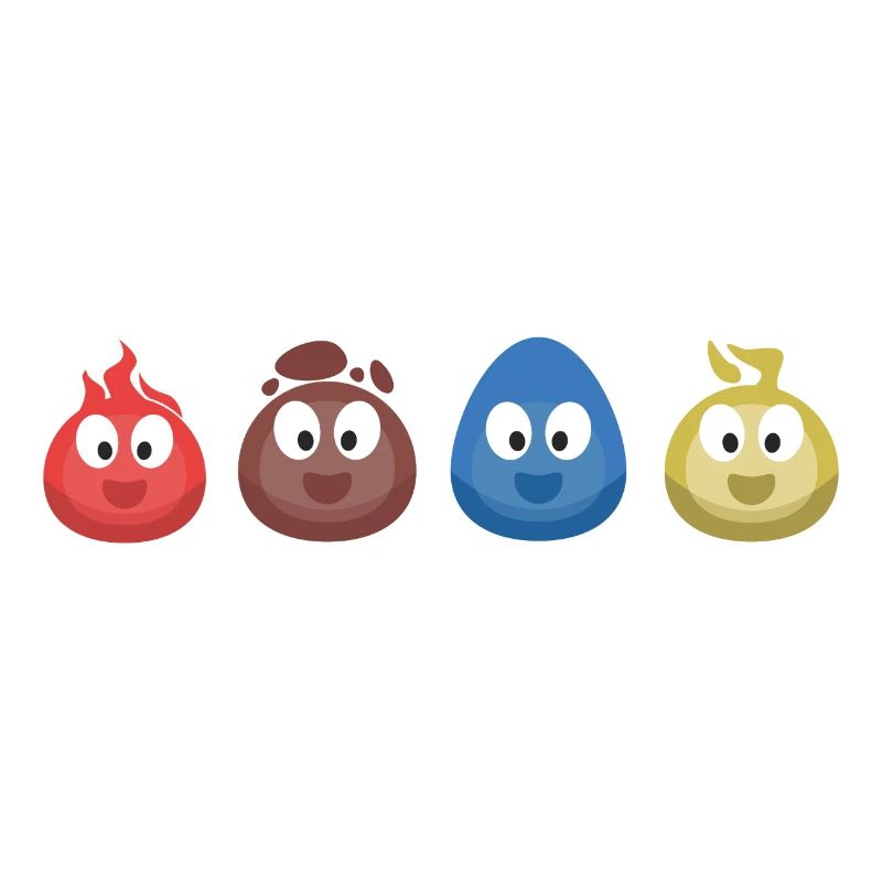 4 Elemente (Feuer, Erde, Wasser, Luft) (Bubble)