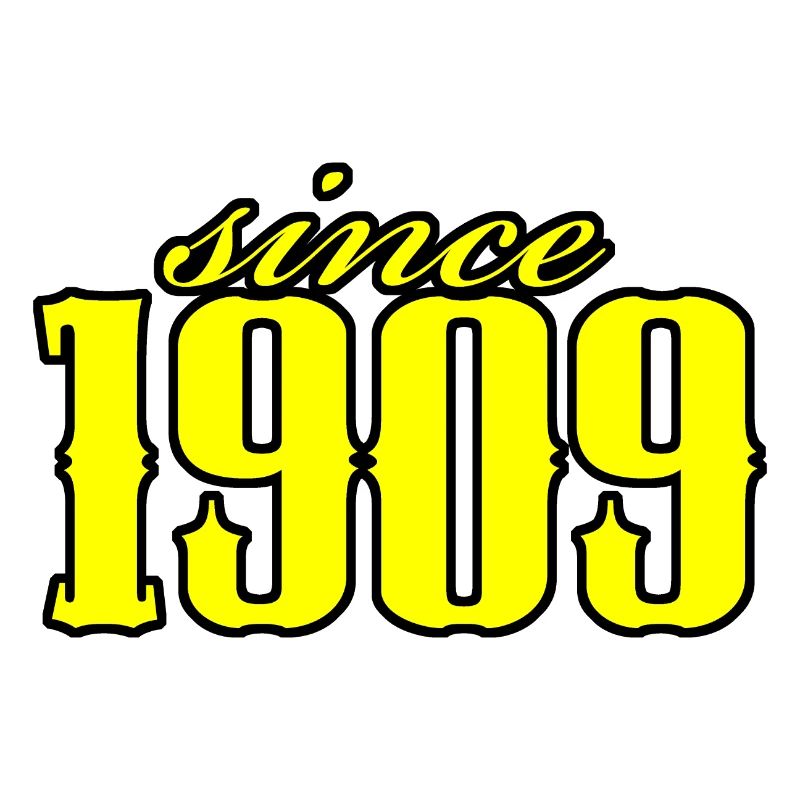 since 1909 (yellow)