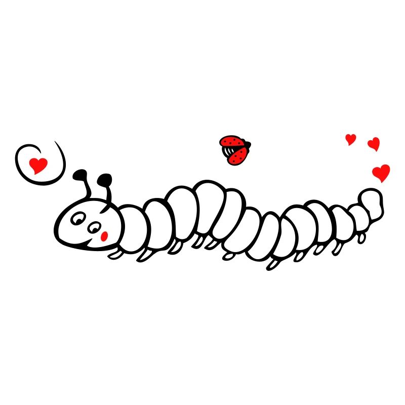 Caterpillar with ladybug spring