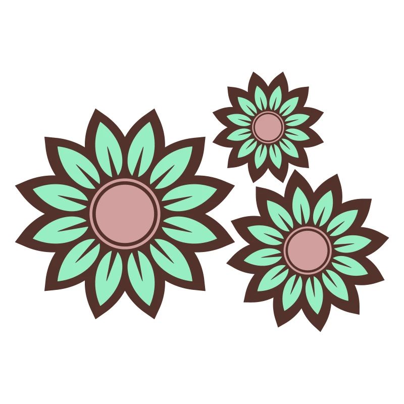 Trio tranquille: Fleurs vert menthe