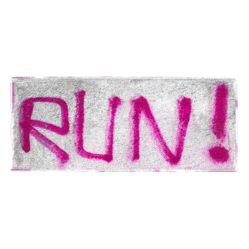 Graffiti PINK text RUN