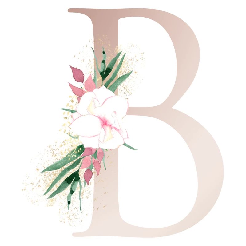 Personalisierbar Monogramm B Floral