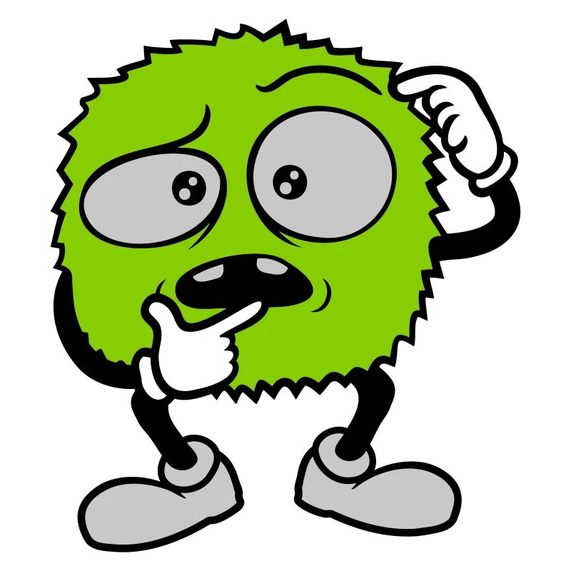 Comic skeptisches Gesicht Monster