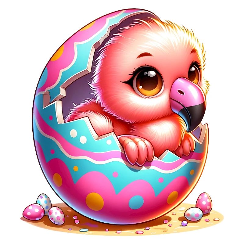 Un poussin mignon éclot de l’œuf de Pâques