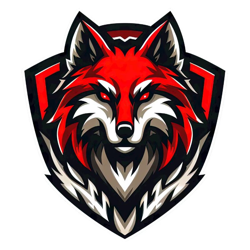 Wolf Illustration RED Emblem