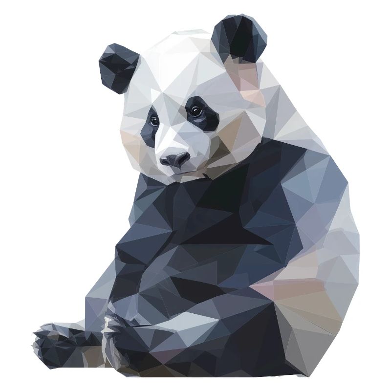 Conception du logo Panda I Low Poly Art