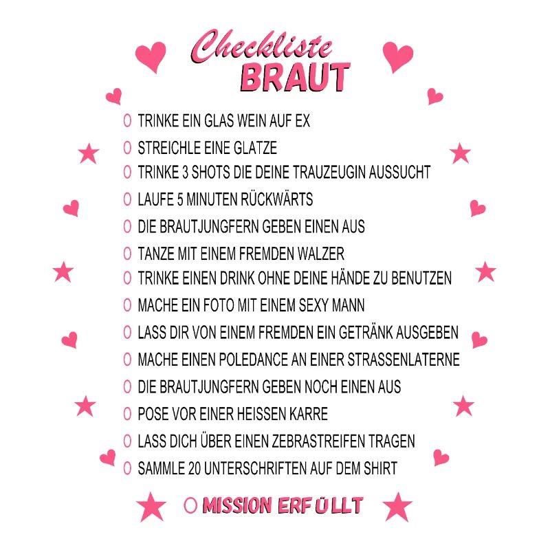 Bridal Checklist Pink