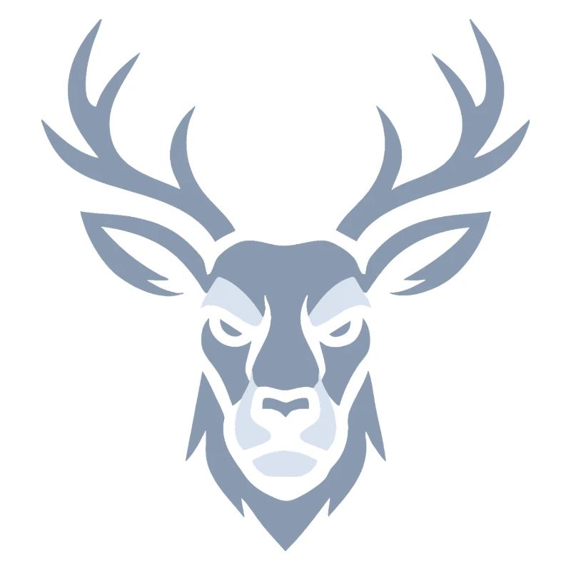 Tête de cerf bleu